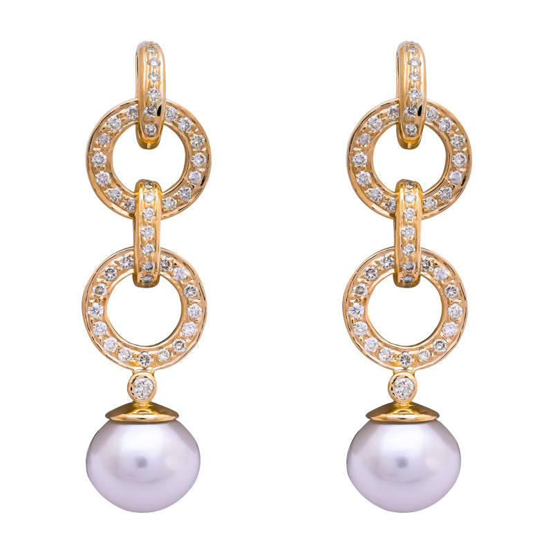 Earrings - South Sea Pearl and Diamond | Singhvi Jewels
