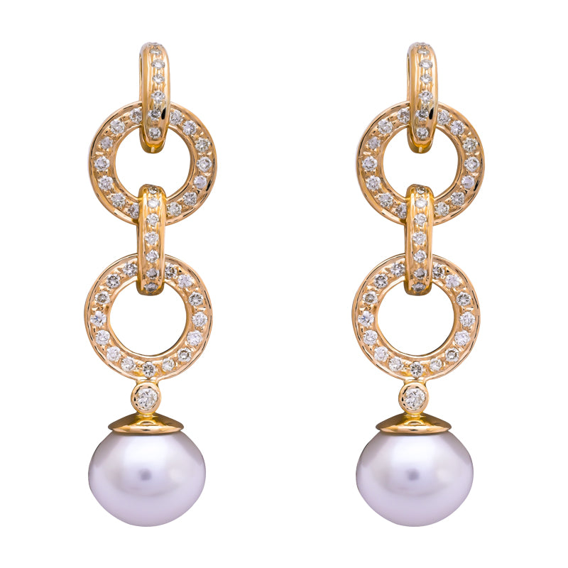 Earrings- South Sea Pearl and Diamond