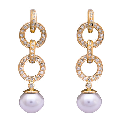 Earrings - South Sea Pearl And Diamond