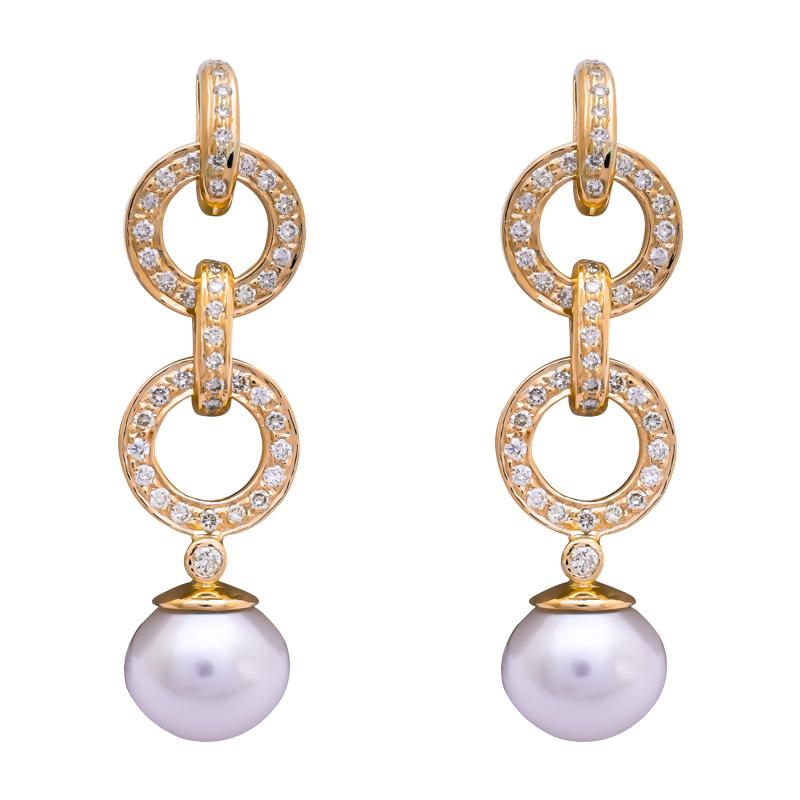 Earrings- South Sea Pearl and Diamond