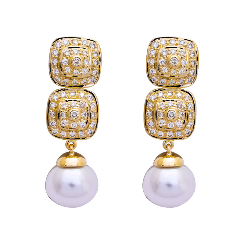 Earrings- South Sea Pearl and Diamond