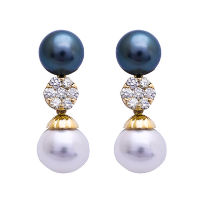 Earrings - South Sea Pearl And Diamond