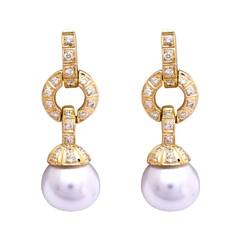 Earrings- South Sea Pearl and Diamond (2203G) | Singhvi Jewels