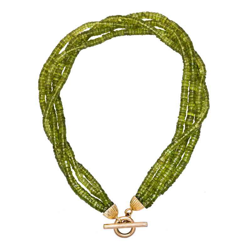 Toggle Necklace - Peridot and Diamond | Singhvi Jewels