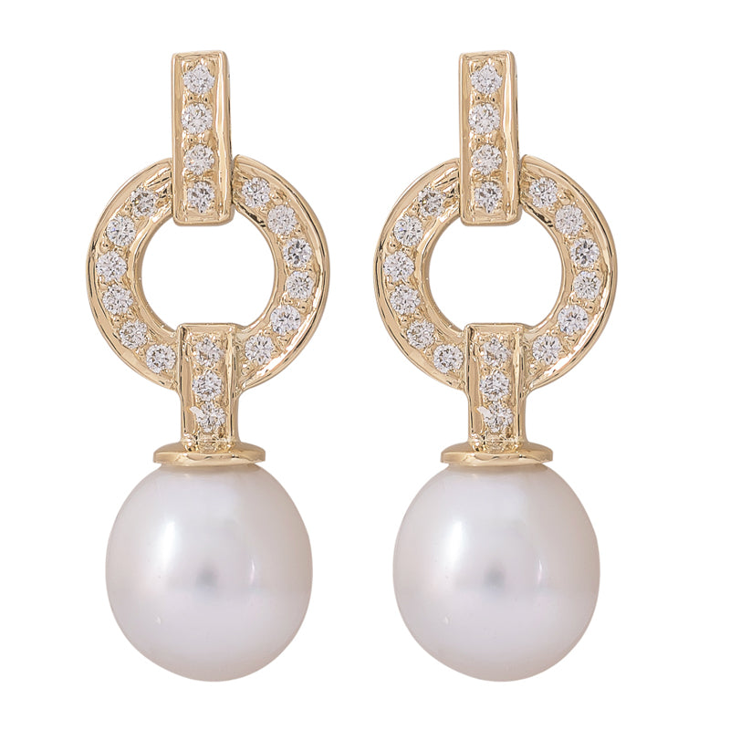 Earrings - South Sea Pearl and Diamond | Singhvi Jewels