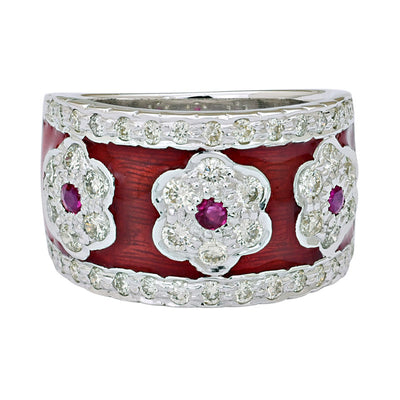 Ring - Ruby and Diamond (Enamel)