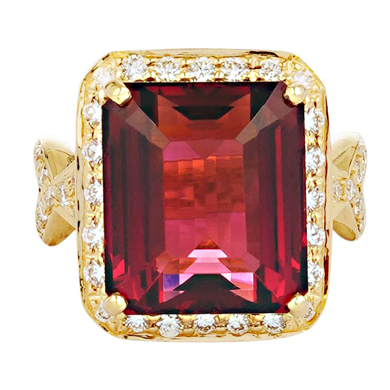 Ring - Pink Tourmaline and Diamond