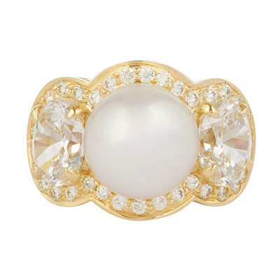 Ring - South Sea Pearl And Cubic Zirconia (2221B)