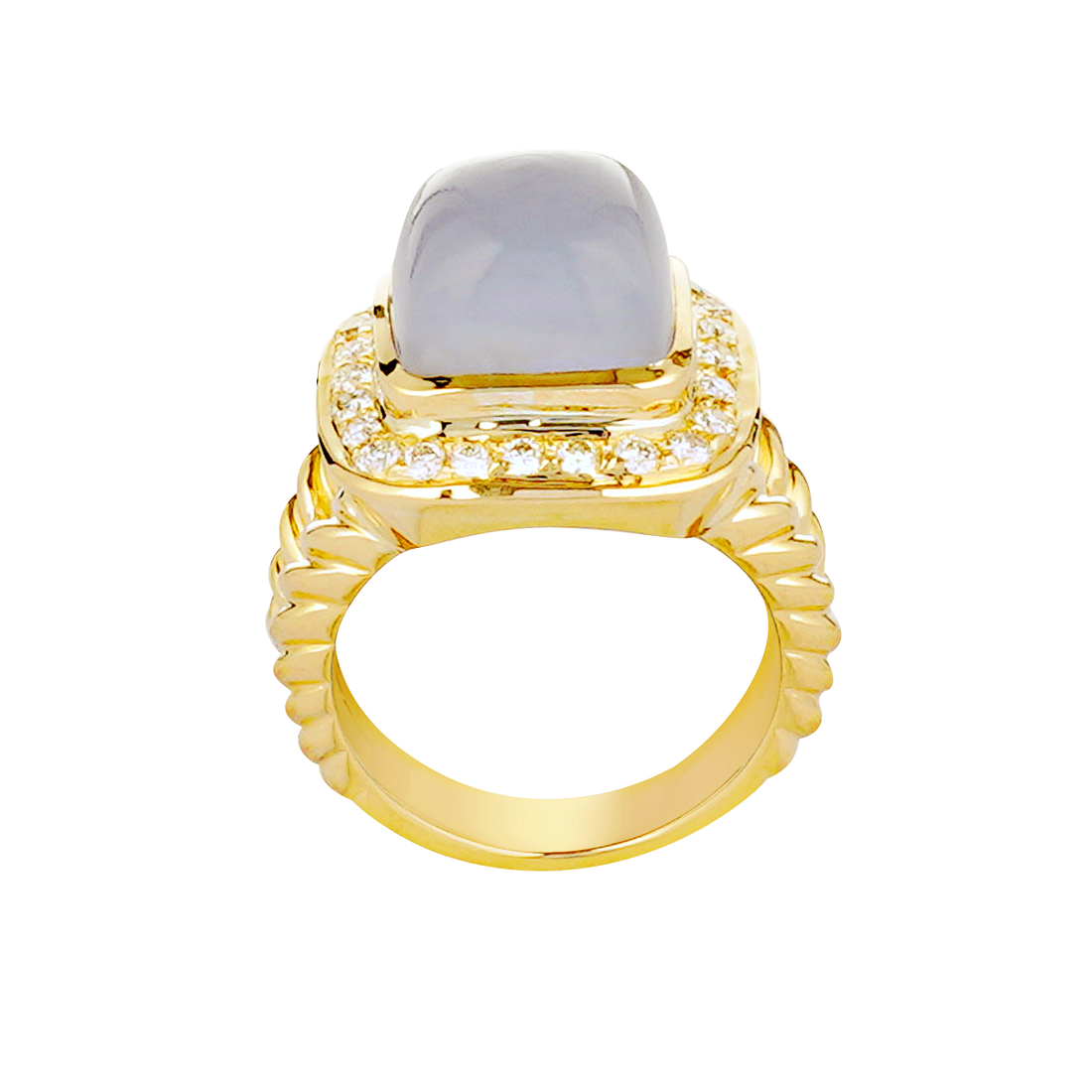 Ring - Chalcedony and Diamond | Singhvi Jewels
