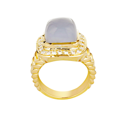Ring - Chalcedony and Diamond | Singhvi Jewels