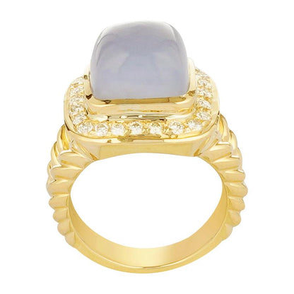 Ring - Chalcedony and Diamond (2221C) | Singhvi Jewels