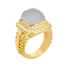 Ring - Chalcedony and Diamond