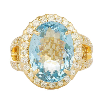 Ring - Aquamarine And Diamond (2221D)