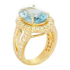 Ring - Aquamarine & Diamond