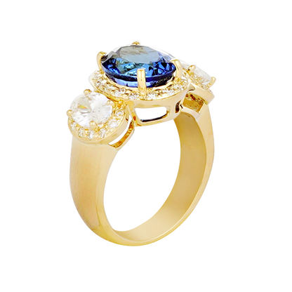 Ring - Tanzanite, Crystal and Diamond | Singhvi Jewels