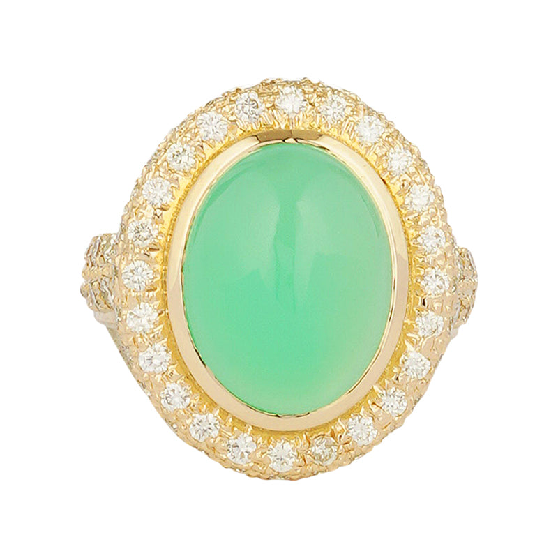Ring - Chrysoprase & Diamond