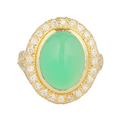 Ring - Chrysoprase & Diamond