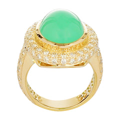 Ring - Chrysoprase & Diamond