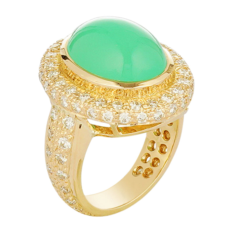 Ring - Chrysoprase & Diamond