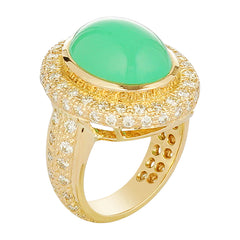 Ring - Chrysoprase & Diamond