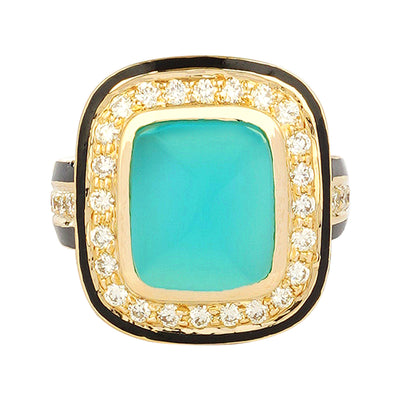 Ring - Chalcedony and Diamond (2221I)