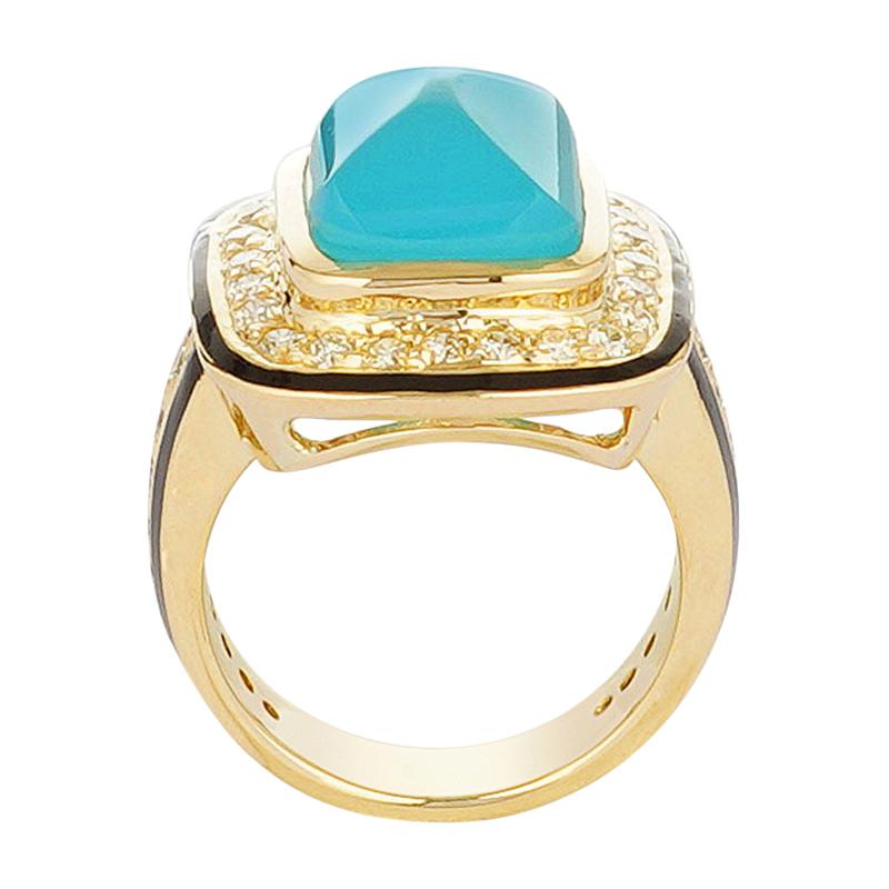 Ring - Chalcedony and Diamond (2221I) | Singhvi Jewels