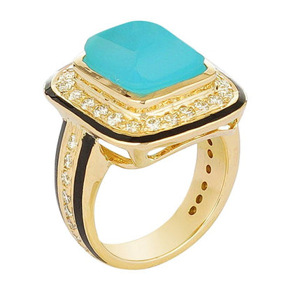 Ring - Chalcedony and Diamond (2221I) | Singhvi Jewels