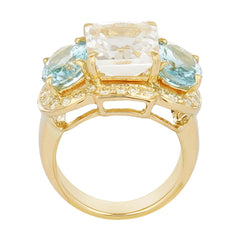 Ring - Crystal, Aquamarine & Diamond