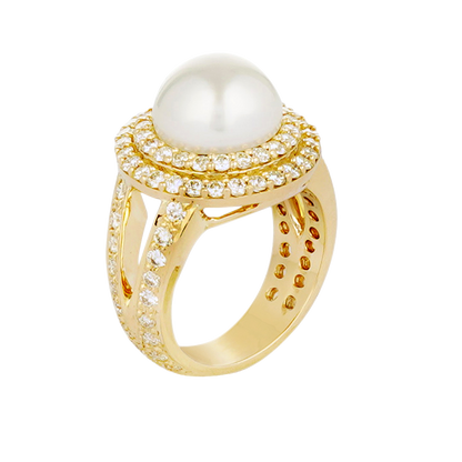 Ring - South Sea Pearl and Diamond | Singhvi Jewels