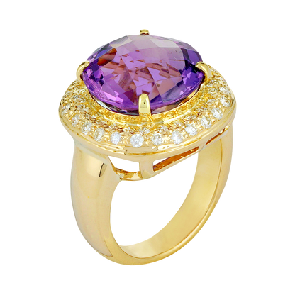 Ring - Amethyst and Diamond | Singhvi Jewels