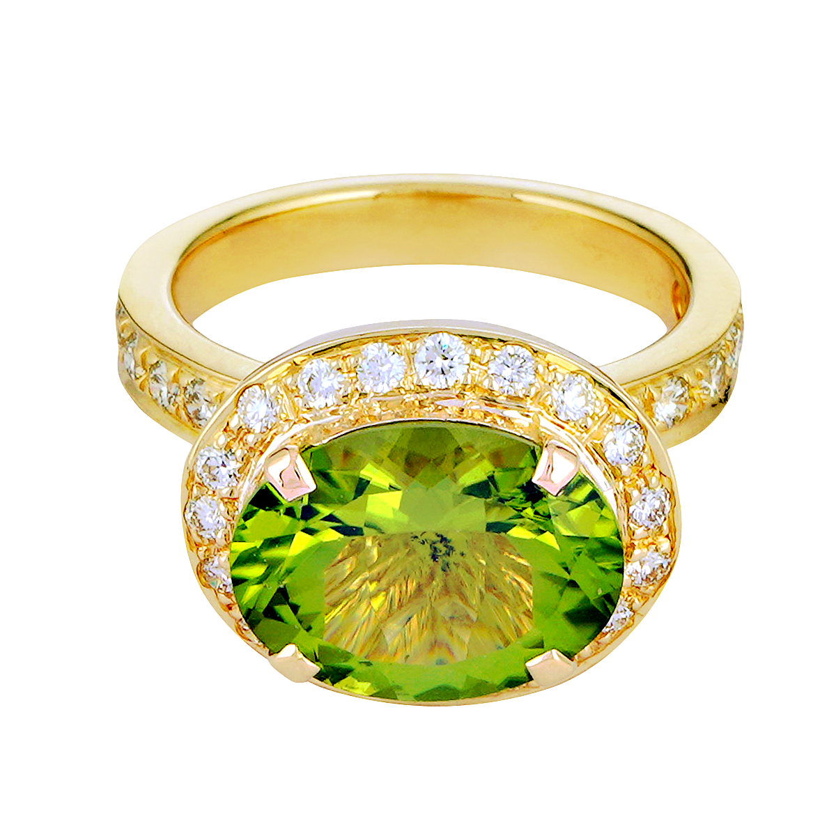 Ring - Peridot and Diamond | Singhvi Jewels