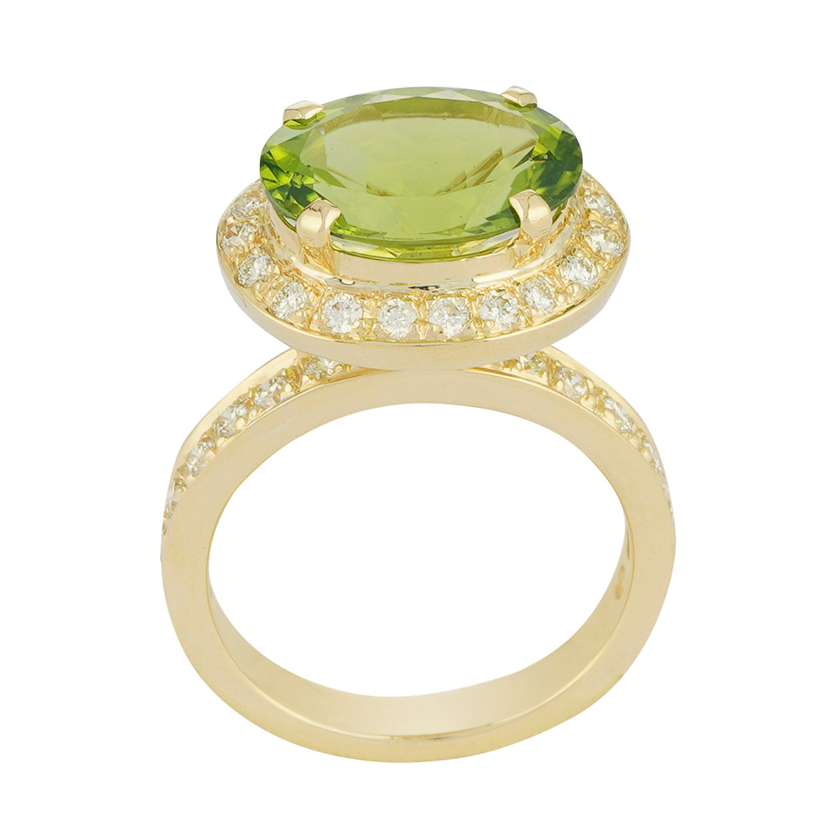 Ring - Peridot and Diamond (2222E) | Singhvi Jewels