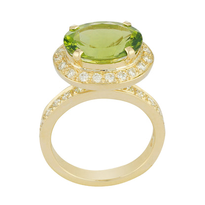 Ring - Peridot and Diamond (2222E) | Singhvi Jewels