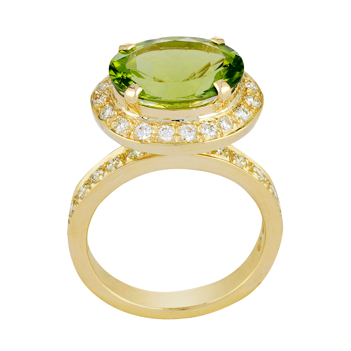 Ring - Peridot and Diamond | Singhvi Jewels