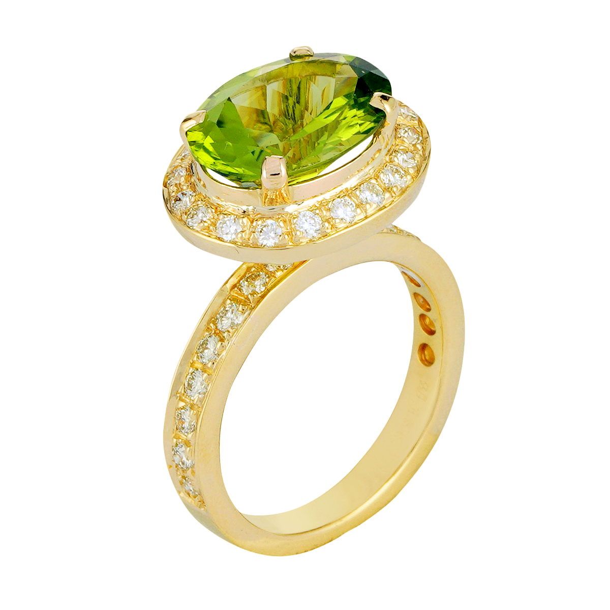 Ring - Peridot and Diamond | Singhvi Jewels