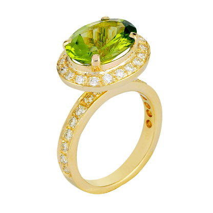 Ring - Peridot and Diamond | Singhvi Jewels