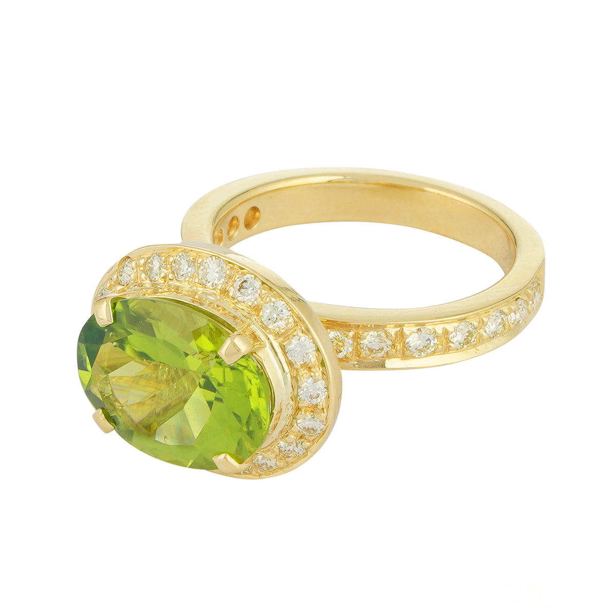 Ring - Peridot and Diamond (2222E) | Singhvi Jewels