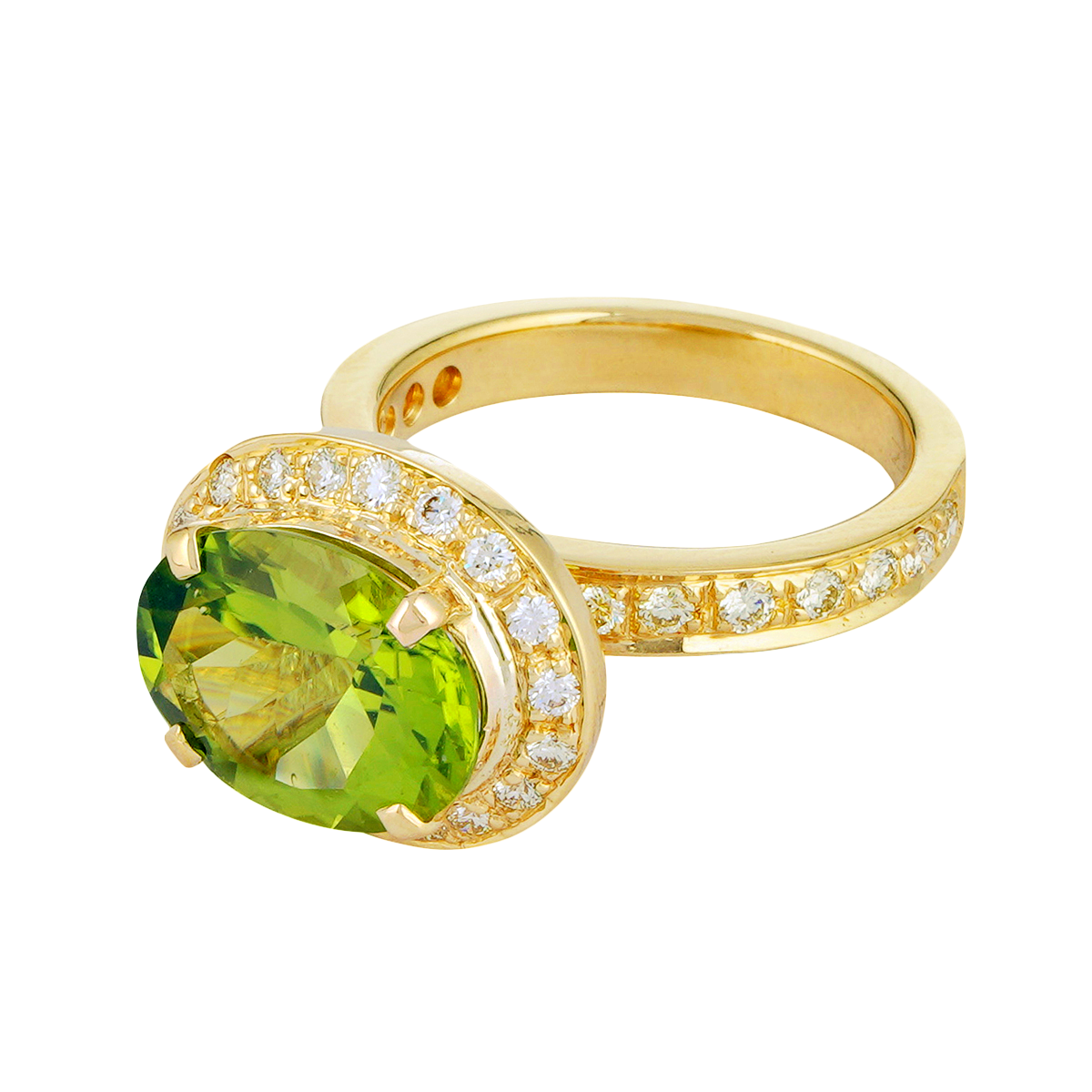 Ring - Peridot and Diamond | Singhvi Jewels