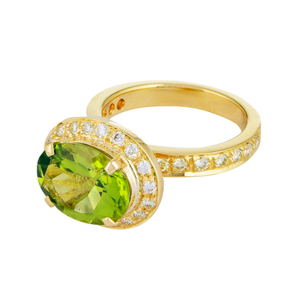 Ring - Peridot and Diamond | Singhvi Jewels