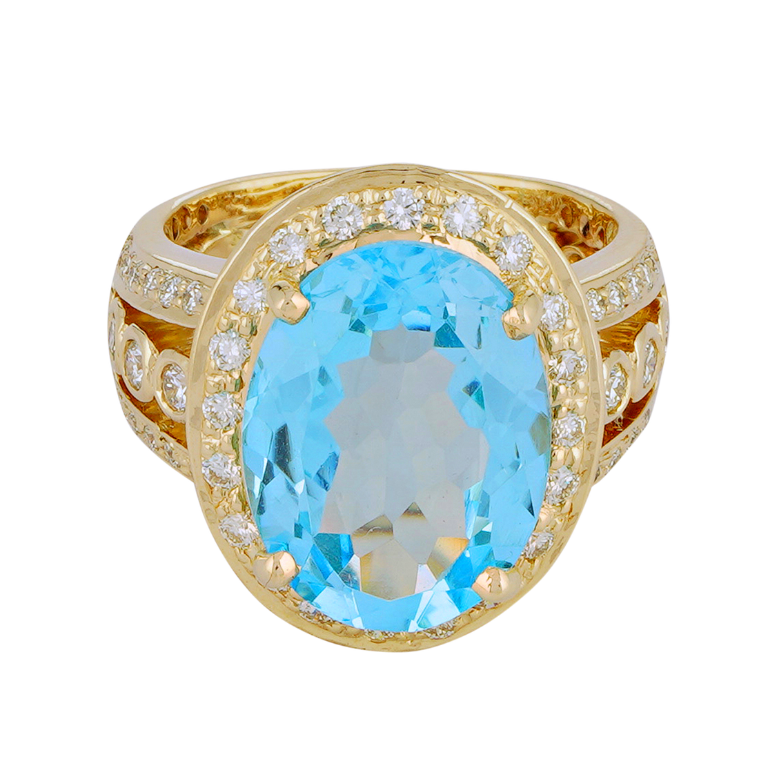 Ring - Blue Topaz and Diamond | Singhvi Jewels