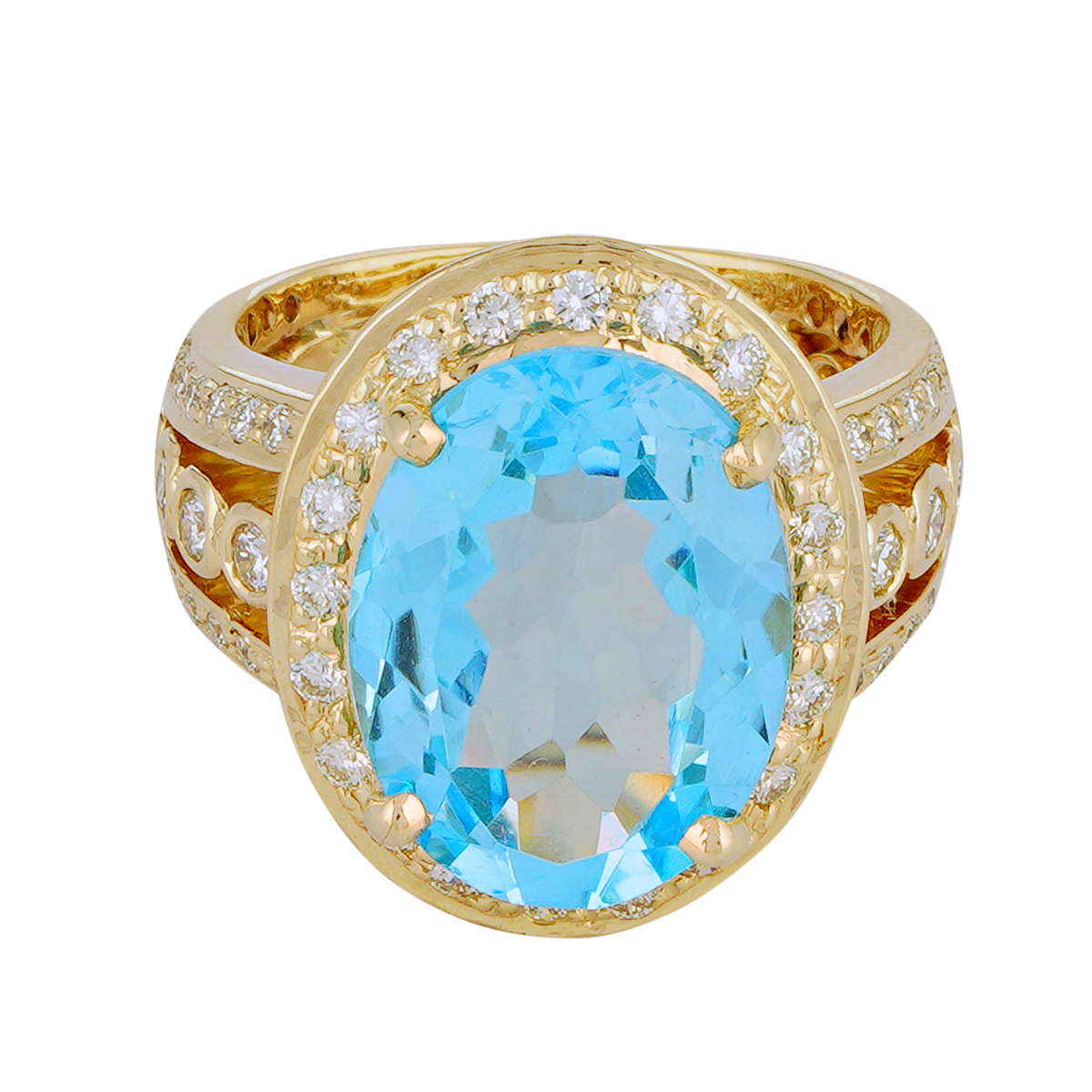 Ring - Blue Topaz and Diamond | Singhvi Jewels