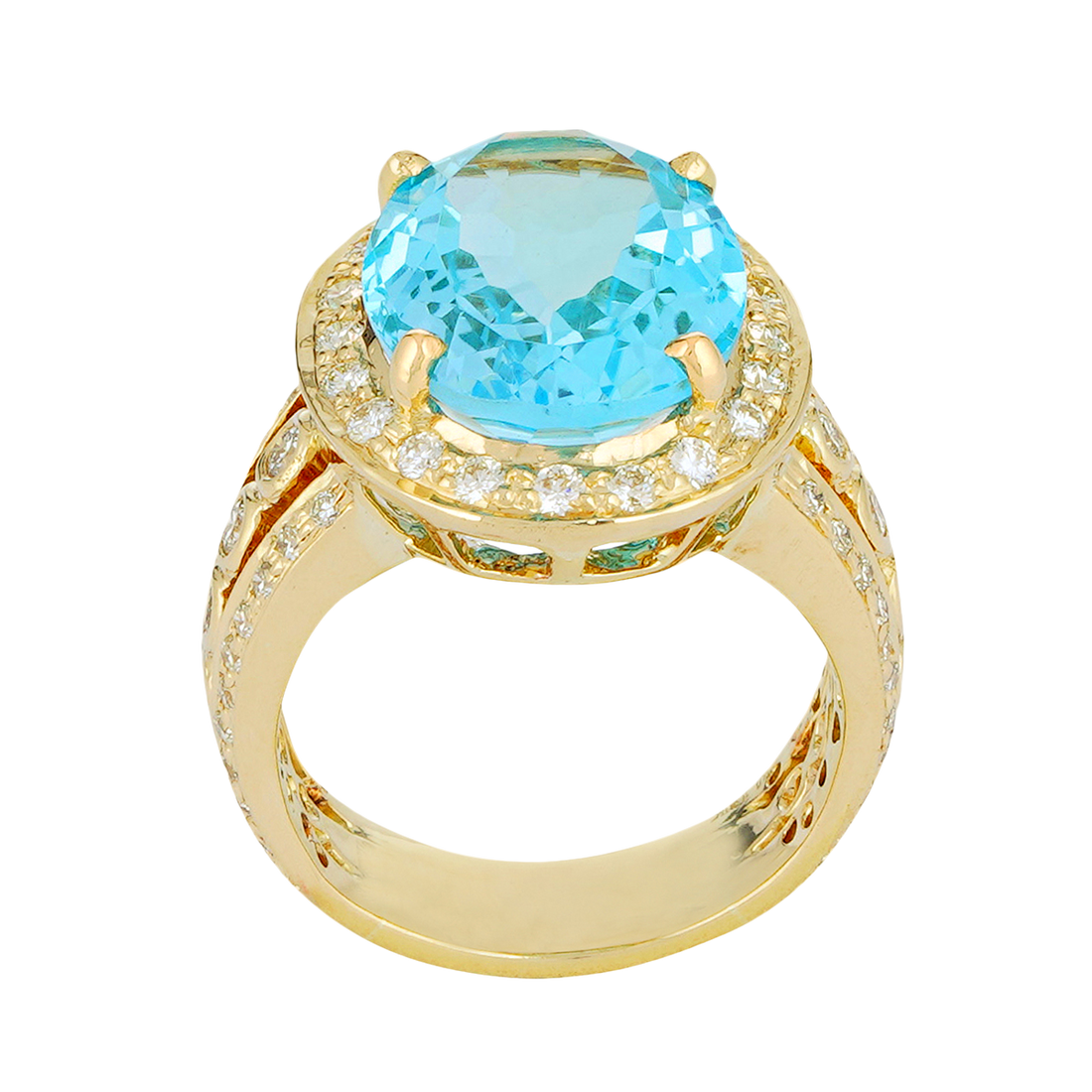 Ring - Blue Topaz and Diamond | Singhvi Jewels