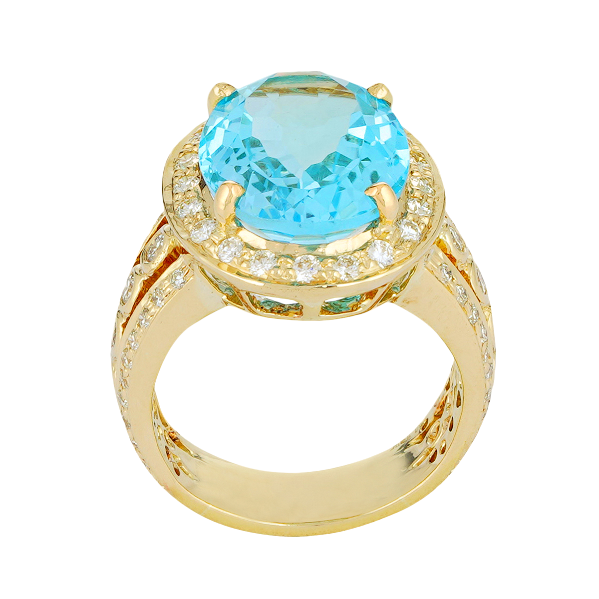 Ring - Blue Topaz and Diamond | Singhvi Jewels