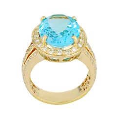 Ring - Blue Topaz and Diamond