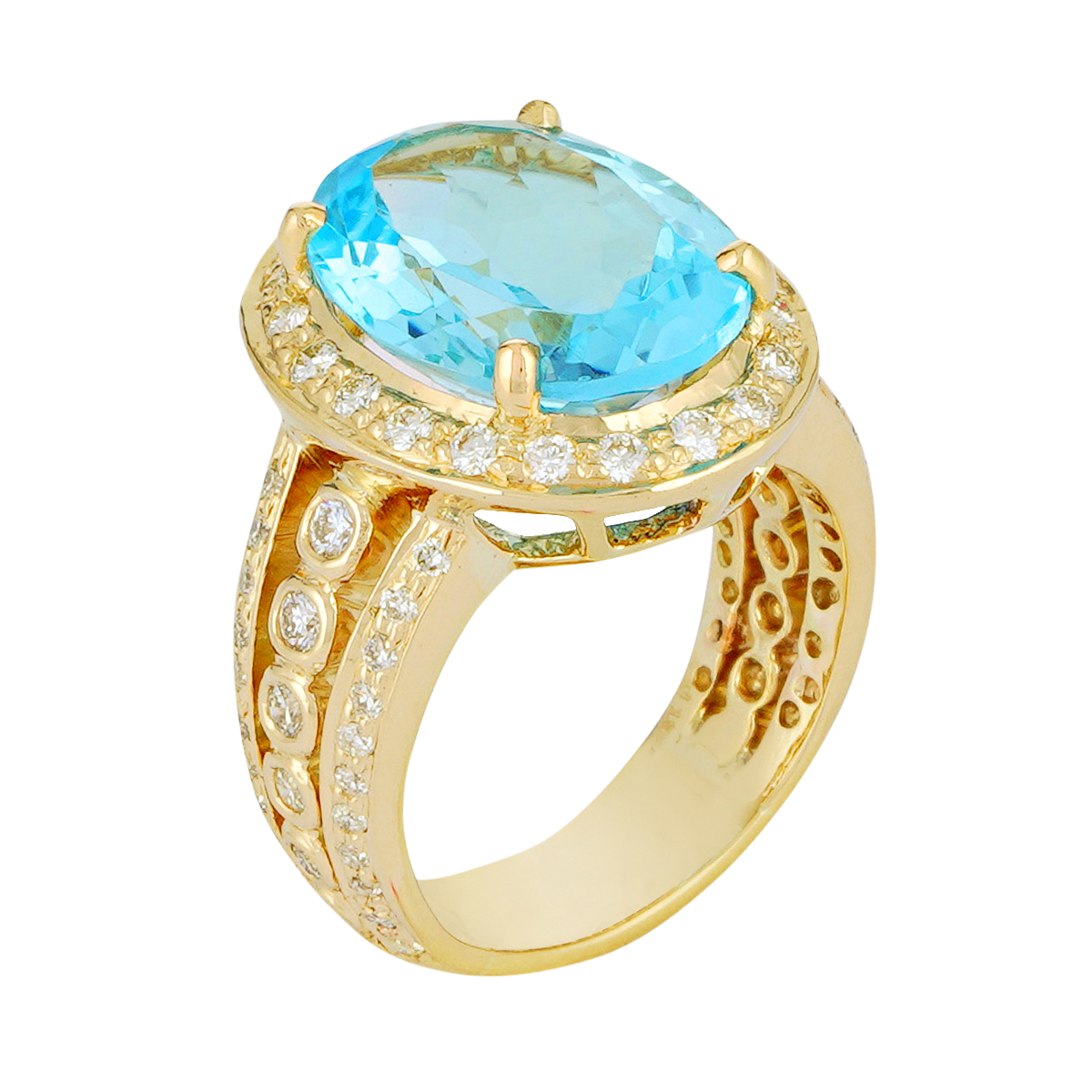 Ring - Blue Topaz and Diamond | Singhvi Jewels