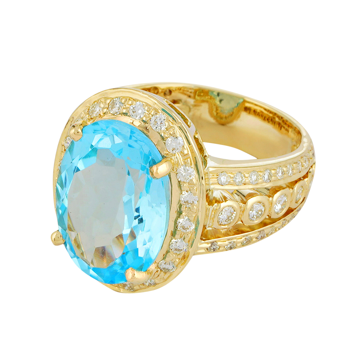 Ring - Blue Topaz and Diamond | Singhvi Jewels