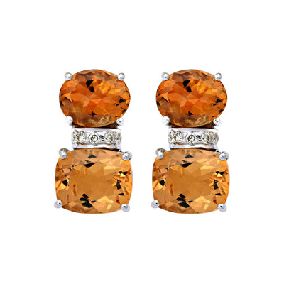 Earrings - Citrine And Diamond