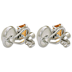 Earrings-Citrine, Moonstone and Diamond
