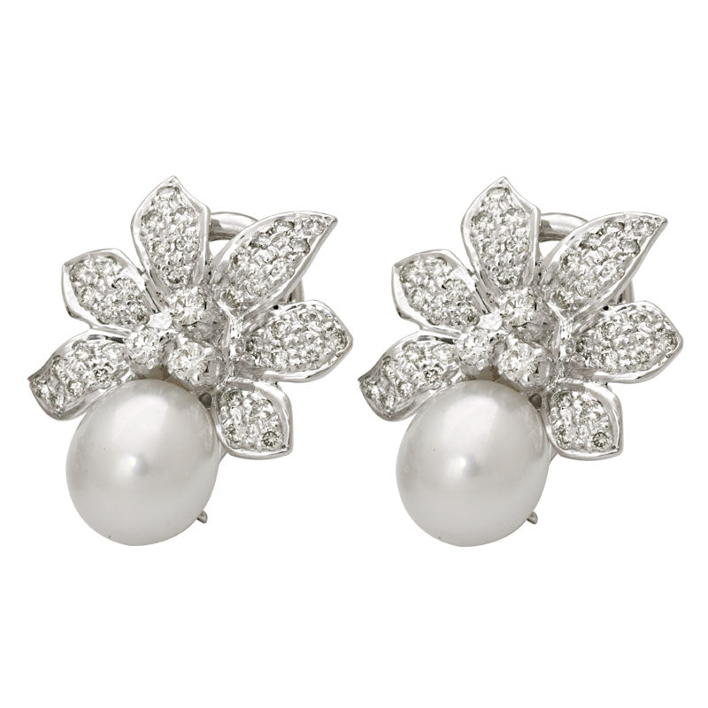Earrings-South Sea Pearl and Diamond