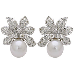 Earrings-South Sea Pearl and Diamond